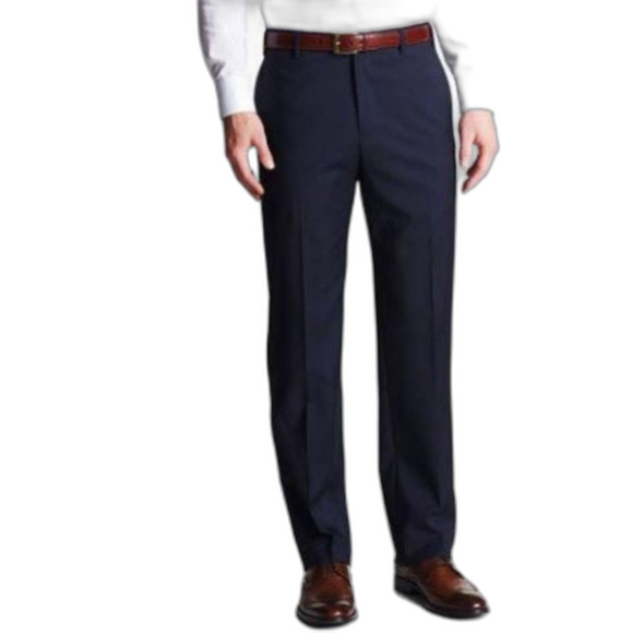 Riviera by Jack Victor Navy Blue Wool Classic Flat Front Dress Pants Size 38R - Picture 1 of 14